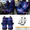 thumbnail image 3 of Jeiento Galaxy Sky Car Seat Covers Set 15 PCS Car Front Rear Seat Cover Steering Wheel Cover Seat Belt Covers Trash Bin Air Vent Storage Bag Rear View Mirror Cover Coasters Keychain Universal Fit, 3 of 7