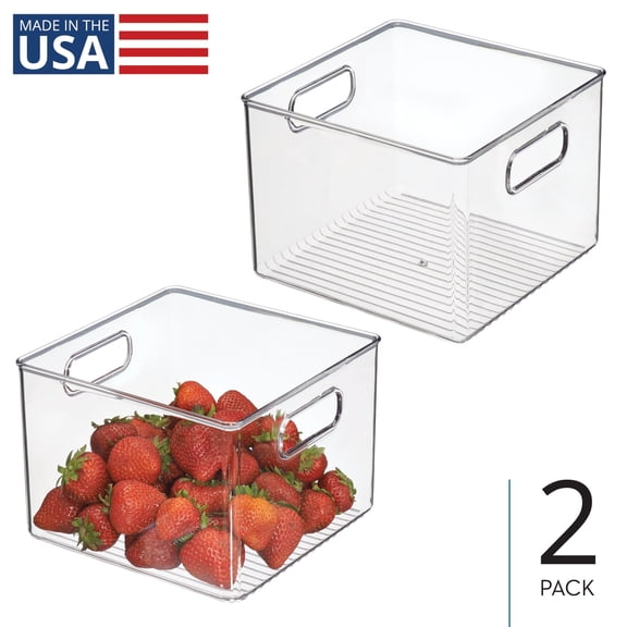 iDesign Pantry Storage Bin with Handles - Set of 2 - Clear - Made in USA
