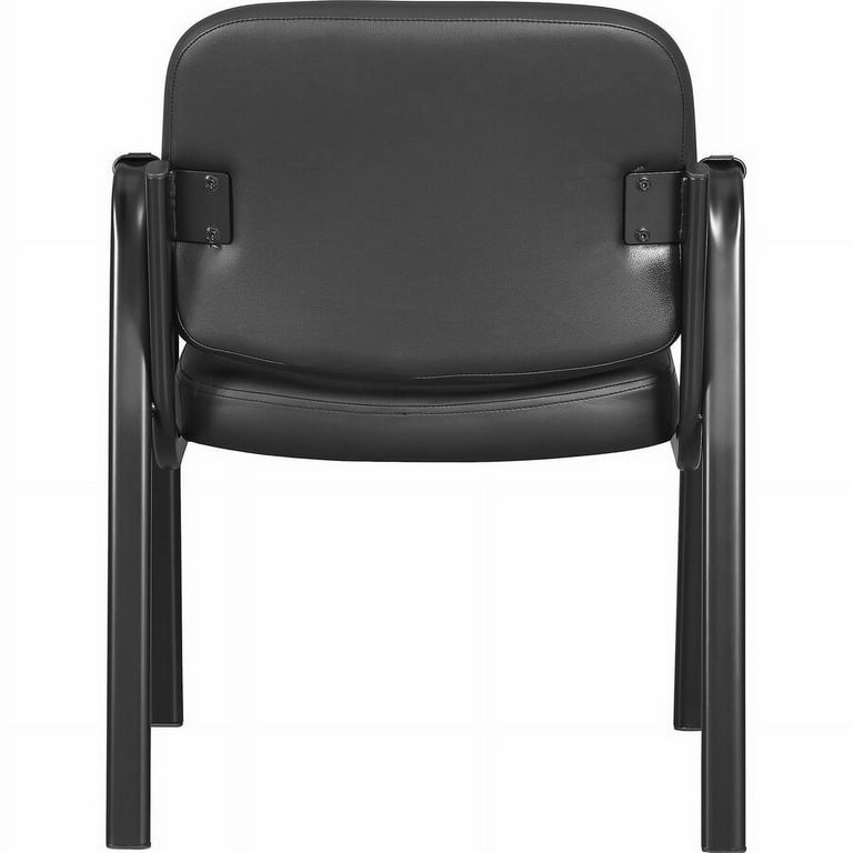 Lorell Deluxe Leather 4-Leg Guest Chair - Leather, Plywood Seat - Leather, Plywood Back - Powder Coated Metal Frame - Four-legged Base - Black - Armrest - 1 Each Lorell Deluxe Leather 4-Leg Guest Chair - Leather, Plywood Seat - Leather, Plywood Back - Powder Coated Metal Frame - Four-legged Base - Black - Armrest - 1 Each