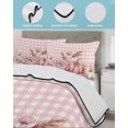 thumbnail image 4 of Pink Pumpkin Fall Full Size Down Alternative Comforter, Lightweight Comforter Quilt Bedding Set with Pillow Shams Plaid Thanksgiving Botanical Floral Checkered Bed Comforter Duvet Insert 78"x90", 4 of 7