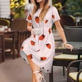 thumbnail image 3 of Rateoe Strawberry Pattern Women’s Short Sleeve Dress – Casual Elegant Summer A-Line Dress for Everyday Wear, 3 of 6