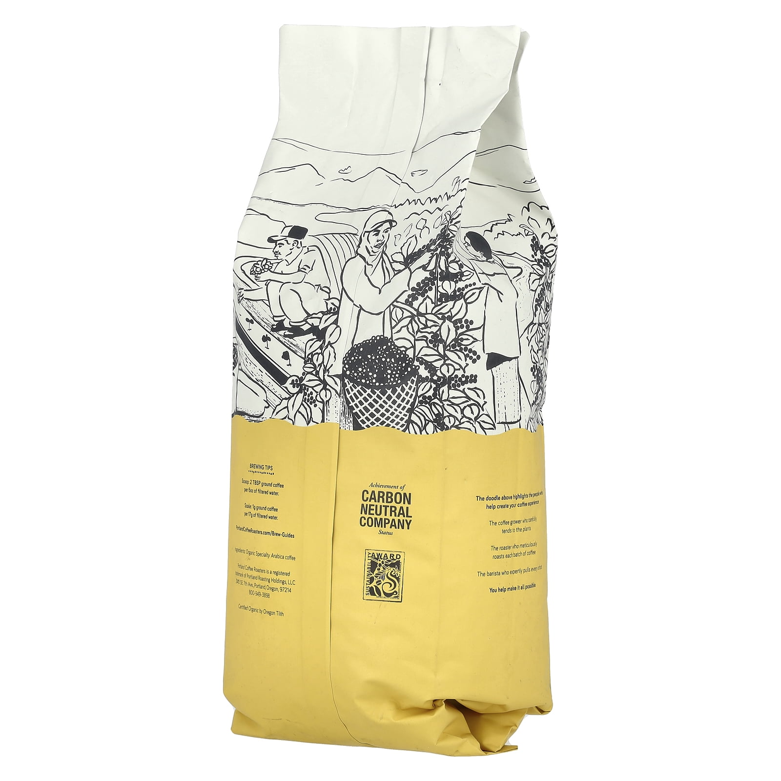 Portland Coffee Roasters Organic Coffee, Whole Bean,  Dark Roast, French, 2 lbs (907 g)