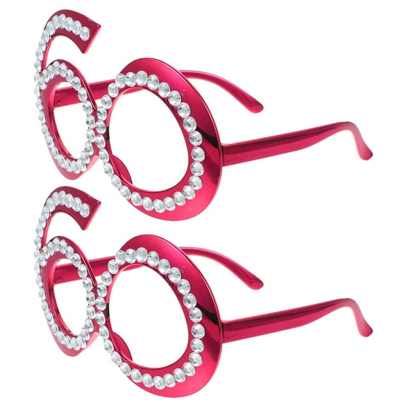 2pcs Birthday Eyeglasses 60th Birthday Party Eyewear Photo Booth Props Party Supplies