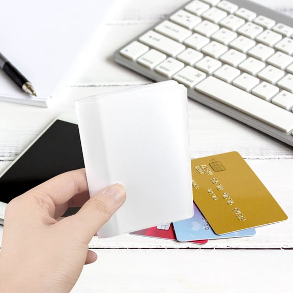 BESTYASH Plastic Credit Card Holder Transparent Wallet Inserts Reusable Organizers 2Pcs