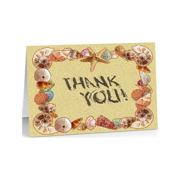 Beach/Shell Thank You Note Card Set - 10 Cards and Envelopes Boxed - 14365