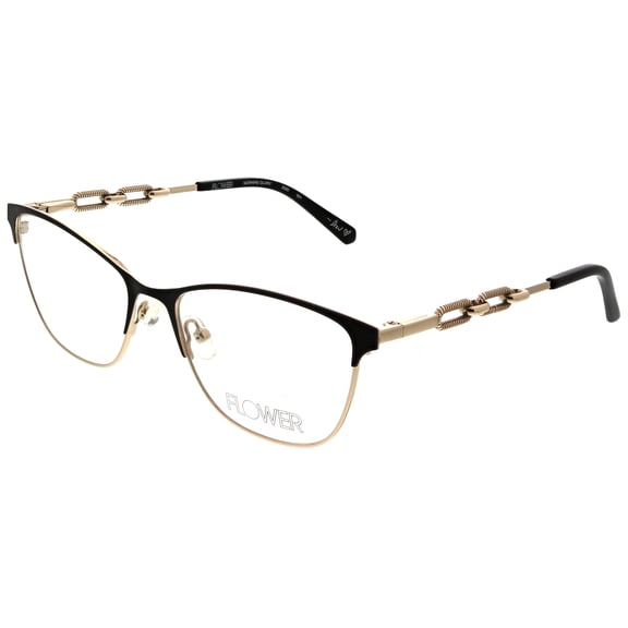 Flower Women's Morning Glory Rx'ble Eyeglasses with Case, Black and Gold