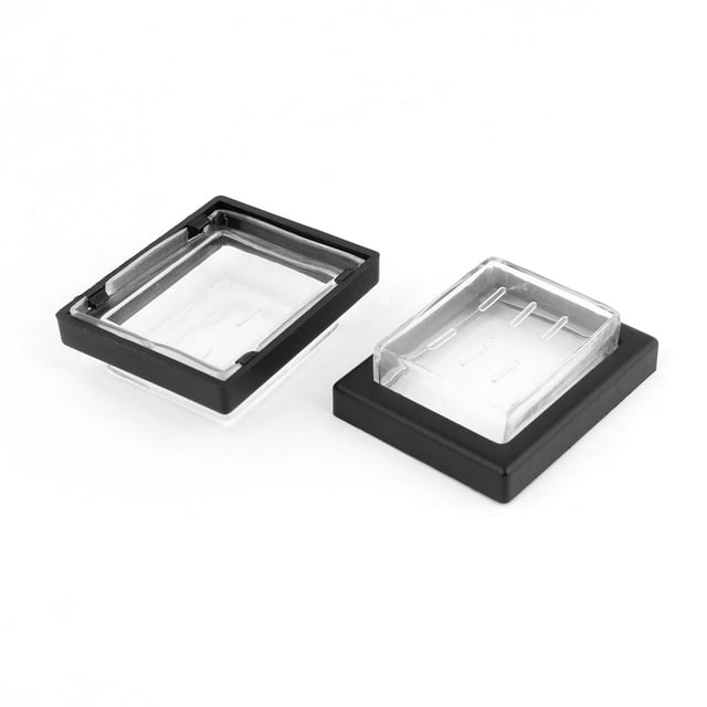 Unique Bargains 2 Pcs Noir Transparent Rectangle Plastique Interrupteur Étanche Couvre les Gardes