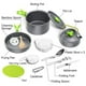 thumbnail image 5 of Pot Camping al aire libre aluminio portátil de utensilios de cocina Kettle 2-3 personas Senderismo Equipo anti-Scald Cuchara Freying Pan Green 14 paquetes tholdsy OD003505-03B, 5 of 7