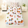 thumbnail image 4 of Manfei Party Dachshund Twin Sheets, Gift Balloon Bedding, White Brown, 3pcs, 1 Flat Sheet, 1 Fitted Sheet and 1 Pillowcase, 4 of 6