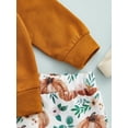 thumbnail image 5 of Bmnmsl Kids Set Pumpkin Letter Crew Neck Long Sleeve Tops Flared Pants, 5 of 6