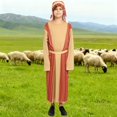 thumbnail image 5 of EnJoCho Kids Role Play Long Robe with Head Scarf Biblical Nativit𝗒 𝖲hepherd Wise Man Dress Up Outfit for Boys Girls Christmas Pageant Performance, 5 of 8