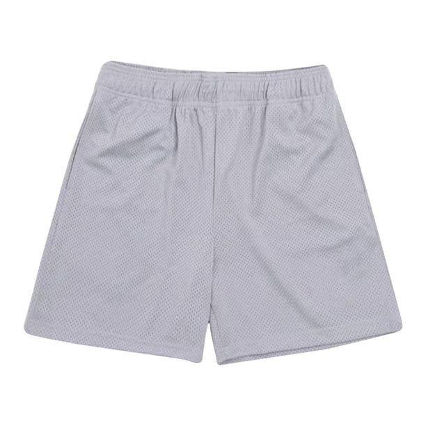 Mens Pantalones Cortos Atléticos Color Sólido Deportes Entrenamiento de Fitness Respirable, Malla Pantalones Cortos de Playa con Bolsillos