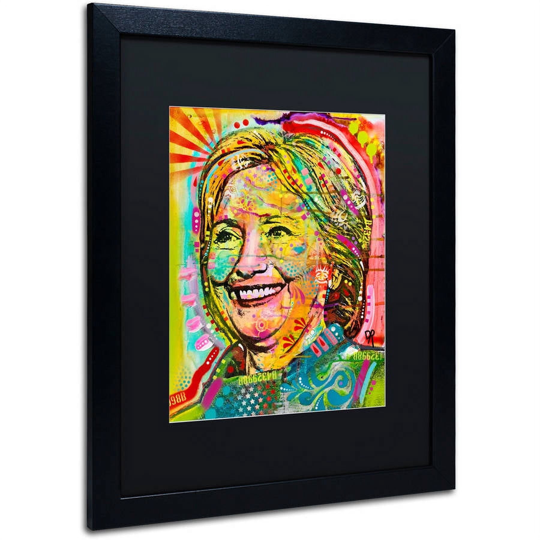 Trademark Fine Art "Hillary" Canvas Art by Dean Russo, Black Matte, Black Frame