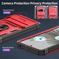 thumbnail image 5 of Design for Google Pixel 8 Pro Phone Case with Screen Protector Ring Holder Kickstand Heavy Duty Rugged Shockproof Military Grade Bumper Protective Cover for Women Men Girls 6.7 inch Red, 5 of 14