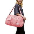 thumbnail image 3 of Spencer Gym Duffle Bag Backpack Waterproof Sports Duffel Bags Travel Weekender Bag for Men Women Overnight Bag with Shoes Compartment, Pink, 3 of 11