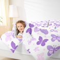 thumbnail image 4 of Homewish Chic Butterflies Full Size Comforter Sets,Cartoon Polka Dot Bedding Comforter Set,Purple White Bedding Sets For Girls Kids,Microfiber Bedroom Decor Reversible,3-Piece, 4 of 8