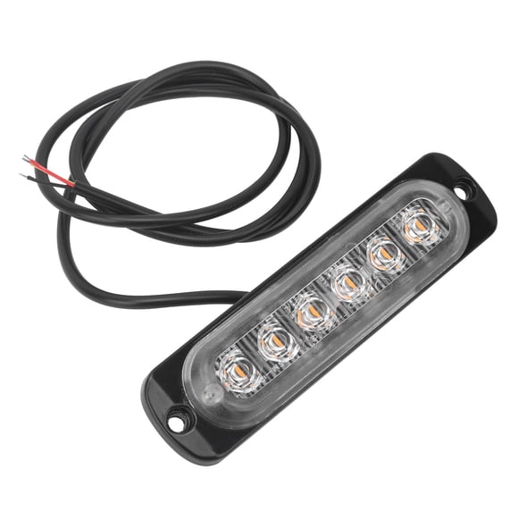 Strobe Lamp Strobe Marker Light Car Flash Light Signal Warning Light Strobe Light Emergency Flashing Warning Signal Lamp 12V 6LED Yellow Lighting For Truck Car Motorcycle