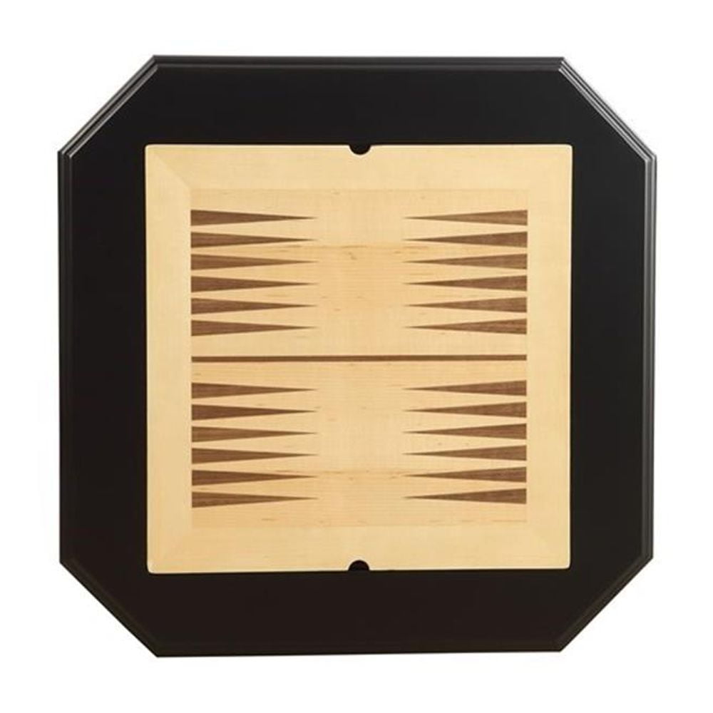 Bowery Hill 2-Drawer Game Board Table in Black for Chess, Checkers, Backgammon, 28 in x 28 in x 31 in