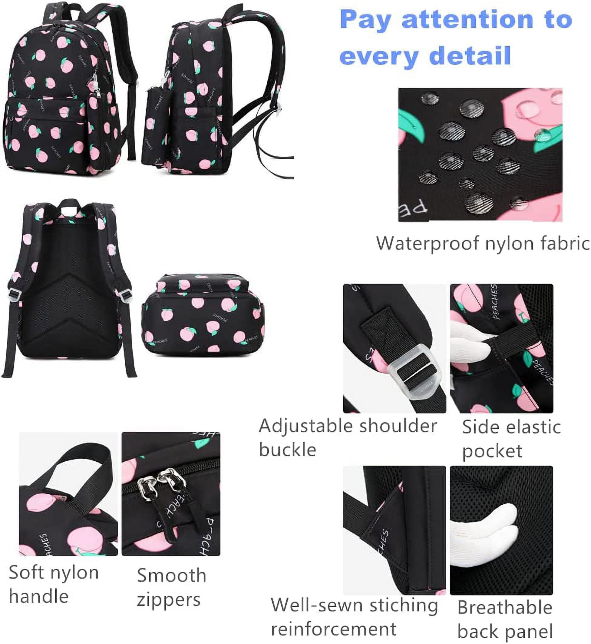 3Pcs Mermaid, Gradient Star or Dog Paw Girls Backpack Set with Lunch Bag,  Backpack and Lunchbox Combo for Girls