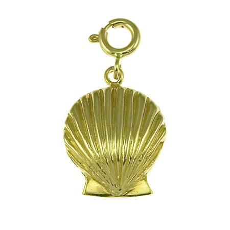 14K Yellow Gold Shell Pendant - 24 mm