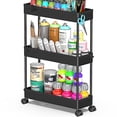 thumbnail image 1 of Carrito de almacenamiento rodante SPACEKEEPER Slim de 3 niveles negro, 1 of 8