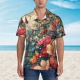 thumbnail image 2 of Yiaed Butterflies In Blooming Garden Print Hawaiian Shirt for Men Short Sleeve Button Down Shirts Beach Shirts for Men,Large, 2 of 7