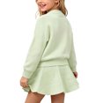 thumbnail image 5 of Mifsaly Toddler Girls 2 Piece Knit Outfit Set Cable Knit Crew Neck Sweater with Floral Applique and Knit A-Line Skirts, 5 of 5