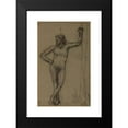 thumbnail image 2 of Pierre Puvis de Chavannes 16x24 Black Modern Framed Museum Art Print Titled - Man Standing from the Front, Supported by a Tree (1888-1891), 2 of 5