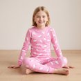 thumbnail image 4 of NIPAXO Girls Pajamas Set Long Sleeve Cute Rabbit Bunny Print Casual Sleepwear with Pink Trim for Toddler Little Girls, 4 of 8