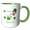 Green/White, variant on 3drose, Image of I Love March Seventeen Says Pipe Smoking Leprechaun, 11oz Mug