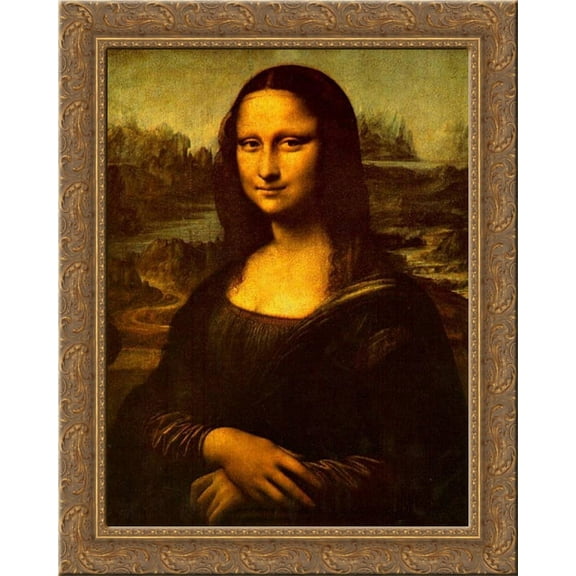 Mona Lisa 20x24 Gold Ornate Wood Framed Canvas Art by Da Vinci, Leonardo
