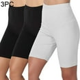 thumbnail image 2 of 3 Pack Spandex Short Leggings for Women High Waist 8'' Stretch Workout Gym Yoga Shorts Soft Light Athletic Pants (M, Gray #B), 2 of 7