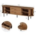 thumbnail image 4 of Tribesigns 70" Farmhouse TV Stand for 75", Fluted Wood Entertainment Center Table with Sliding Tambour Doors, Drawers and Adjustable Shelves (Walnut), 4 of 9