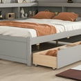 thumbnail image 4 of Full Bed with L-shaped Bookcases, Drawers ,Grey, 4 of 7
