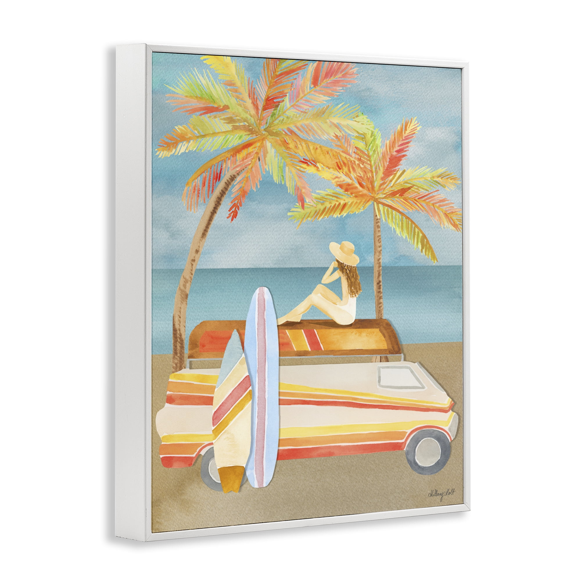 Stupell Industries California Road Trip White Framed Giclee Art, design by Hillary Holt