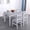 Blue Gray, variant on Soges 5 Pieces Dining Table Set, Pine Wood Kitchen Dining Table with 4 Chairs, Wood Rectangular kitchen table and chairs for 4, Small Dining Set for Bar Dining Room Breakfast Nook, White and Gray