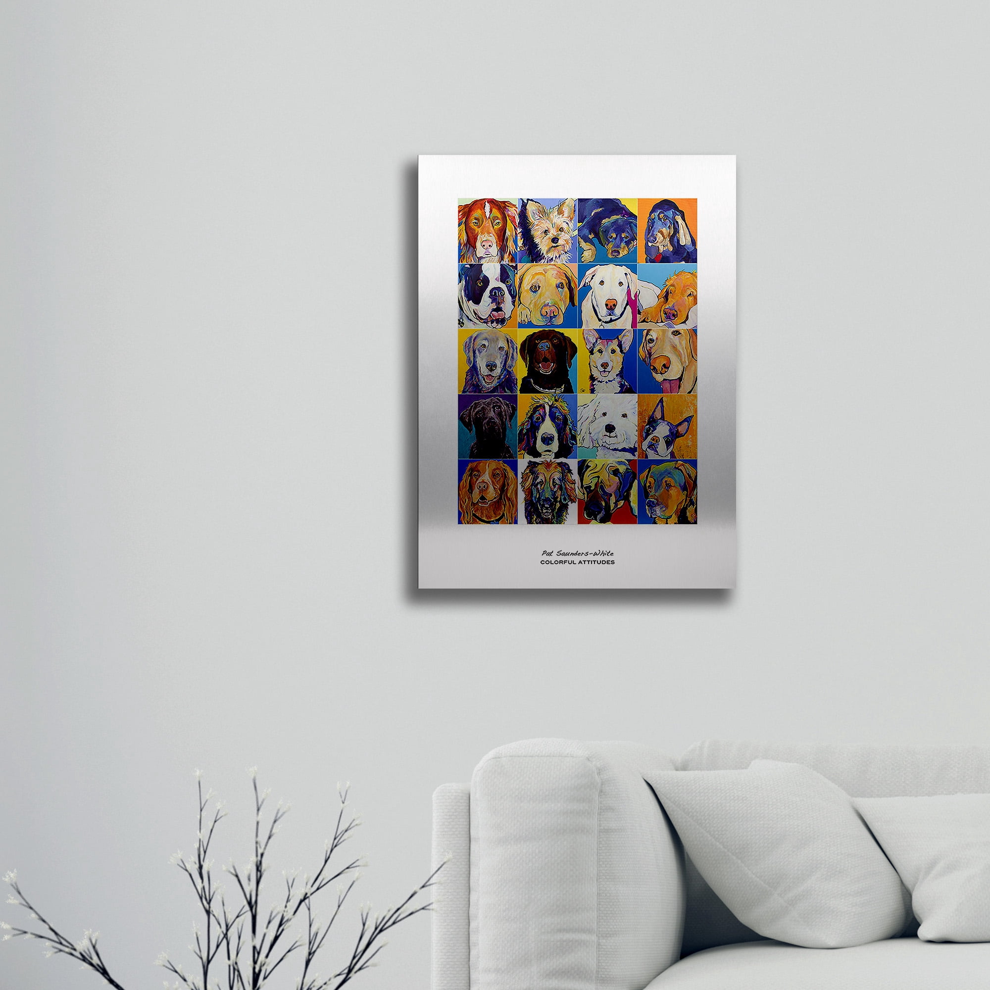 Trademark Fine Art 'Colorful Attitudes Poster' Brushed Aluminum Wall Art Art by Pat Saunders-White