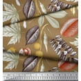 thumbnail image 2 of Soimoi Poly Georgette Fabric Berries,Oak Chestnut Leaves Print Sewing Fabric Yard 52 Inch Wide, 2 of 3