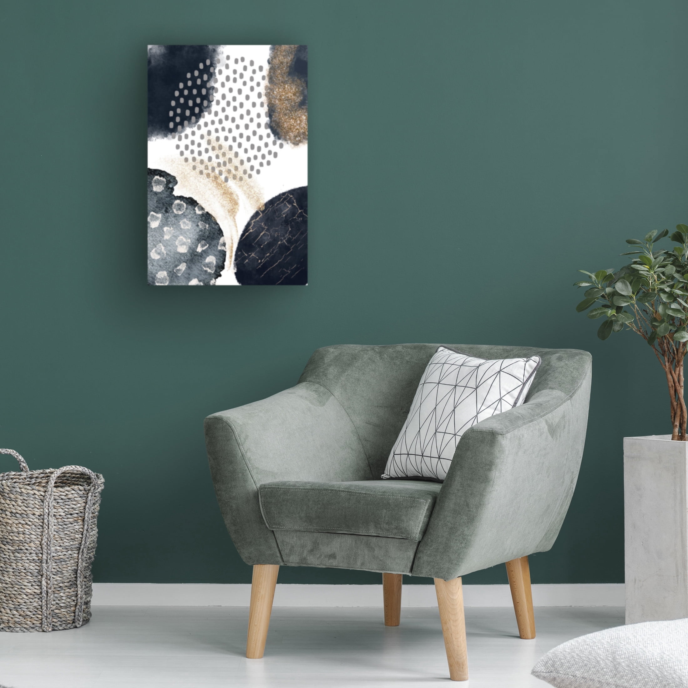Trademark Fine Art Sally Ann Moss Abstract Black and Gold 3 Canvas Wall Art