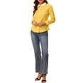 thumbnail image 2 of MODA NOVA Junior's Button Up Shirt Long Sleeve Buttons Cuff Top Blouse Yellow XXL, 2 of 6