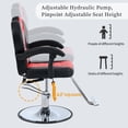 thumbnail image 4 of Heavy-Duty Steel Frame PU Leather 360° Rotation Hydraulic Pump Reclining Barber Chair Salon Equipment Stylist, Black 330lbs, 4 of 11