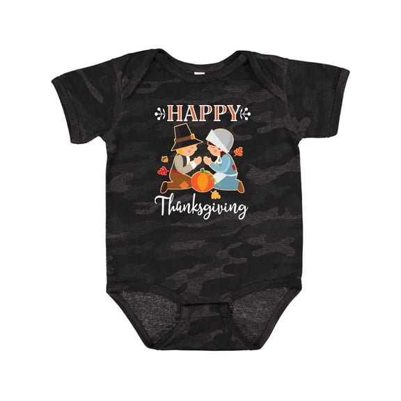 Inktastic Happy Thanksgiving Christian Pilgrims Holiday Boys or Girls Baby Bodysuit
