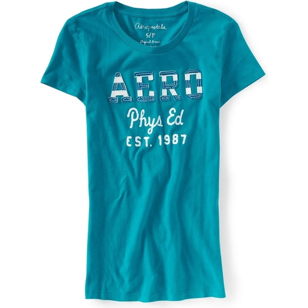 Aeropostale Womens Phys Ed. Camiseta adornada, verde, pequeña Aeropostale Camiseta adornada