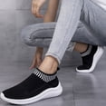 thumbnail image 4 of Running Shoes for Women Men Solid Color Knit Mesh Slip on Sock Sneakers Comfy Soft Sole Lightweight Casual Walking Shoes Dark Gray Size 7, 4 of 6