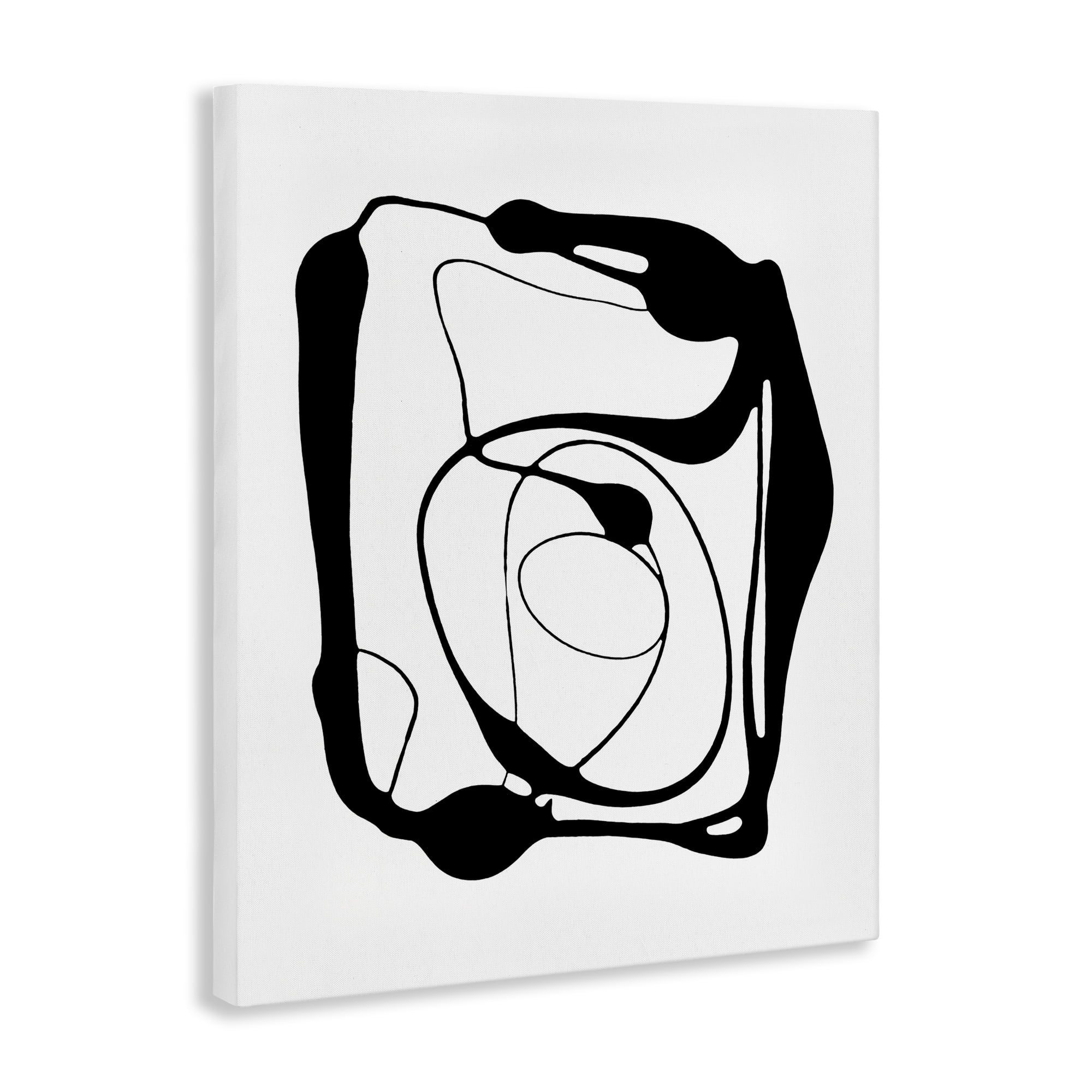 Stupell Industries Black Swirled Figure Abstract Painting Gallery Wrapped Canvas Art Print Wall Art, 30 x 40