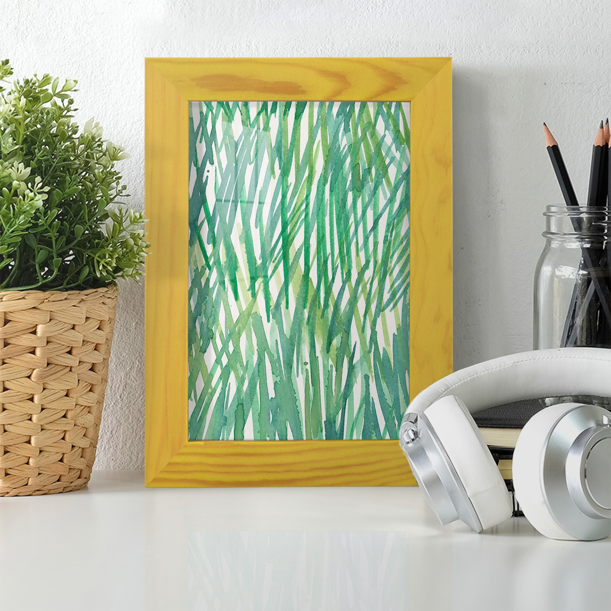 Just Grass I - Framed Print w/glass - Sunflower Yellow