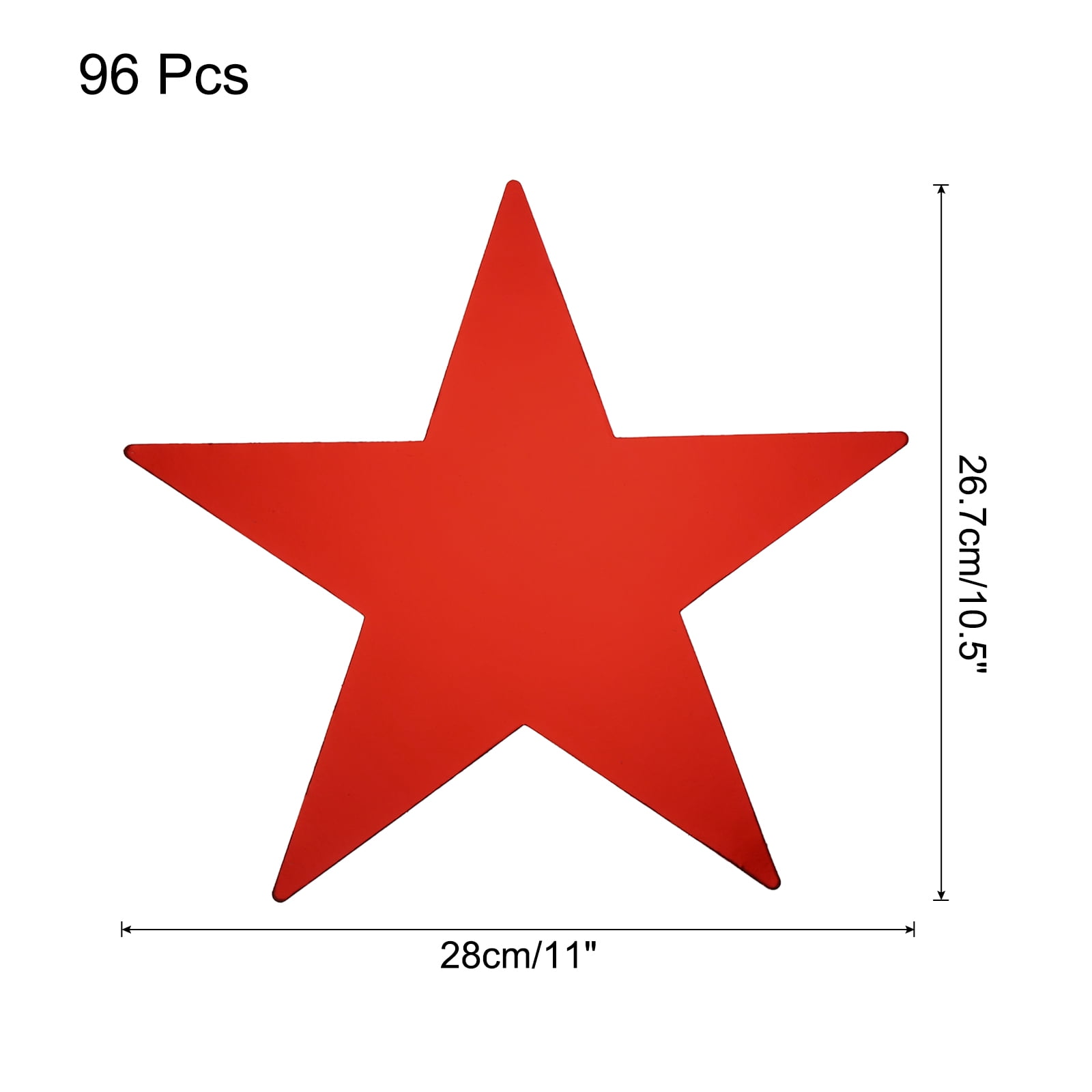 Uxcell 96Pcs Red Stars Cutouts Double Printed Paper Stars Decoration Cardboard Star for Classroom Wall Party Supplies