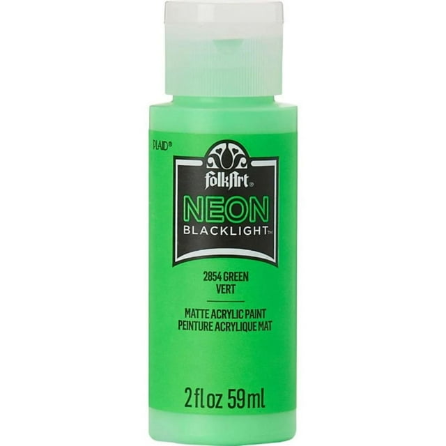 Folkart Neon Acrylic Paint, Green, 2 fl oz