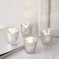 thumbnail image 2 of Efavormart 6 Pack | 3" Silver Mercury Glass Candle Holders, Votive Tealight Holders - Assorted Geometric Designs, 2 of 5