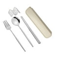 thumbnail image 1 of Biplut Flatware Kit Korean Style Dust-proof Stainless Steel Chopsticks Fork Spoon Dinner Set for Daily Use(Silver,3pcs), 1 of 13